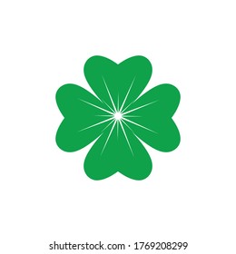 Green Clover Leaf icon Template Design Vector