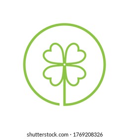 Green Clover Leaf icon Template Design Vector