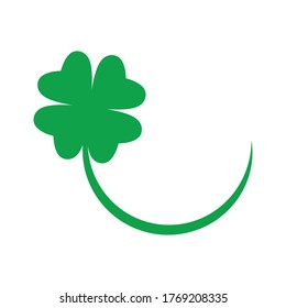 Icono Verde de hoja de trébol Vector de plantilla de diseño