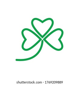 Green Clover Leaf icon Template Design Vector