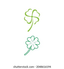 Green Clover Leaf icon Template Design Vector