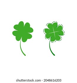 Green Clover Leaf icon Template Design Vector