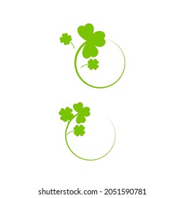 Green Clover Leaf icon Template Design Vector