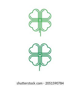 Green Clover Leaf icon Template Design Vector