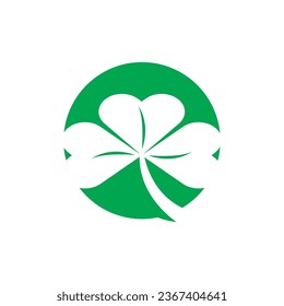 Green Clover Leaf icon Template Design Vector