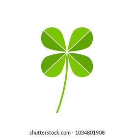 Green clover leaf icon. Vector illustration