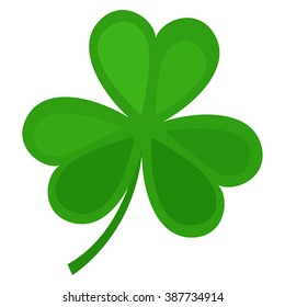 Green clover leaf isolated on white background. Vector illustration for nature background. Shamrock symbol icon. Irish sign. Ireland floral. Luck celtic design. St Patrick's Day holiday.