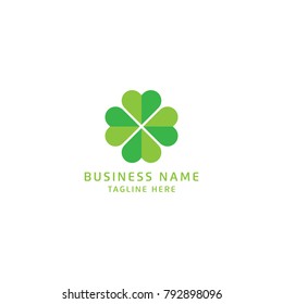 Green Clover Leaf Logo Design Vector