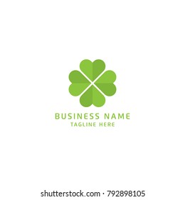 Green Clover Leaf Logo Design Vector