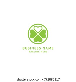 Green Clover Leaf Logo Design Vector