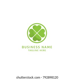 Green Clover Leaf Logo Design Vector