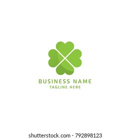 Green Clover Leaf Logo Design Vector