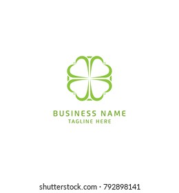 Green Clover Leaf Logo Design Vector