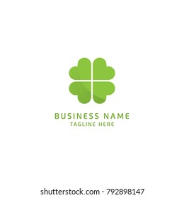 Green Clover Leaf Logo Design Vector