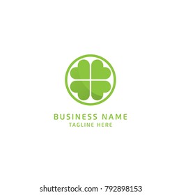 Green Clover Leaf Logo Design Vector