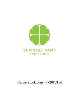 Green Clover Leaf Logo Design Vector