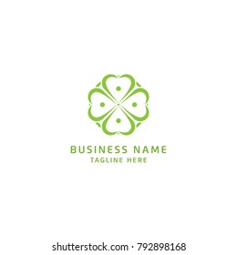 Green Clover Leaf Logo Design Vector