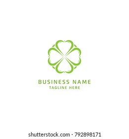 Green Clover Leaf Logo Design Vector