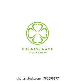 Green Clover Leaf Logo Design Vector