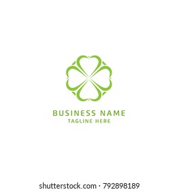 Green Clover Leaf Logo Design Vector