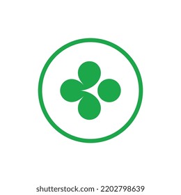 Green clover leaf logo icon template illustration design