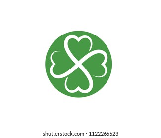 Green Clover Leaf Logo Template Design Vector
