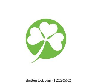 Green Clover Leaf Logo Template Design Vector