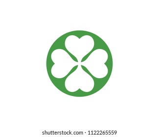 Green Clover Leaf Logo Template Design Vector