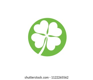 Green Clover Leaf Logo Template Design Vector