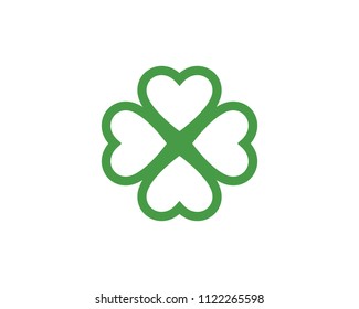 Green Clover Leaf Logo Template Design Vector