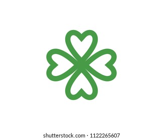 Green Clover Leaf Logo Template Design Vector