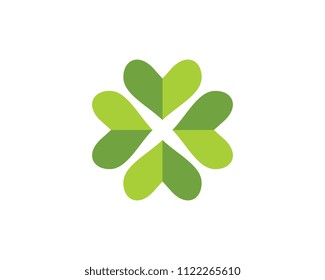 Green Clover Leaf Logo Template Design Vector