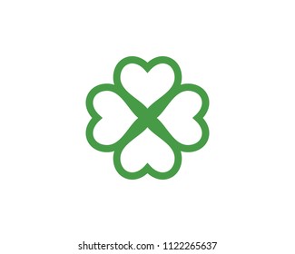 Green Clover Leaf Logo Template Design Stock Vector (Royalty Free ...