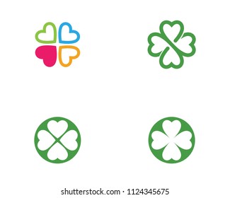 Green Clover Leaf Logo Template Design Vector