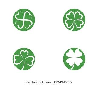 Green Clover Leaf Logo Template Design Vector