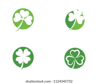 Green Clover Leaf Logo Template Design Vector