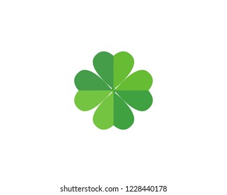 Green Clover Leaf Logo Template