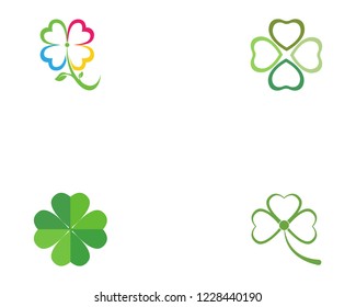 Green Clover Leaf Logo Template