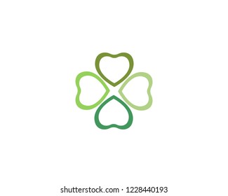Green Clover Leaf Logo Template