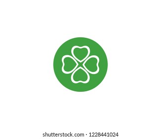 Green Clover Leaf Logo Template