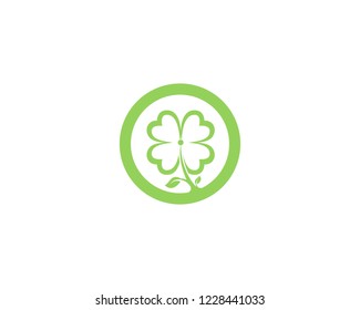 Green Clover Leaf Logo Template