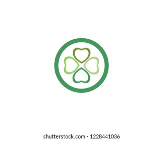 Green Clover Leaf Logo Template