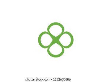 Green Clover Leaf Logo Template Design