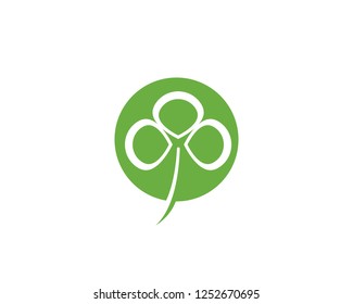 Green Clover Leaf Logo Template Design