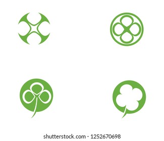 Green Clover Leaf Logo Template Design