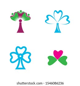 Green Clover Leaf Logo Template Design Vector
