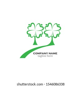 Green Clover Leaf Logo Template Design Vector

