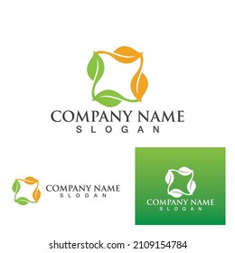 Green Clover Leaf Logo Template Design