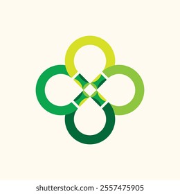 Green Clover Leaf Modern Logo