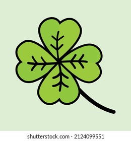 Green clover leaf on light green background vector